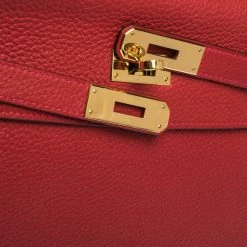 Hermes Rouge Casaque Togo Leather Gold Hardware Kelly Retourne 35 Bag For Women -Deals Hermes Store luxury women hermes used handbags p301436 005