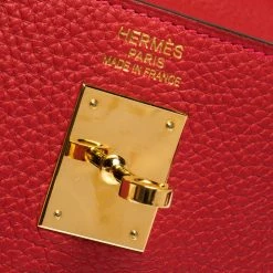 Hermes Rouge Casaque Togo Leather Gold Hardware Kelly Retourne 35 Bag For Women -Deals Hermes Store luxury women hermes used handbags p301436 006