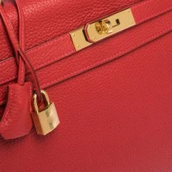 Hermes Rouge Casaque Togo Leather Gold Hardware Kelly Retourne 35 Bag For Women -Deals Hermes Store luxury women hermes used handbags p301436 010