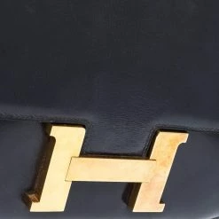Hermes Blue Nuit Box Calf Leather Gold Hardware Constance 23 Bag For Women -Deals Hermes Store luxury women hermes used handbags p302058 013