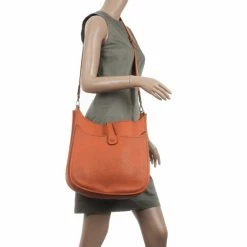 Hermes Orange Evelyne III GM Bag For Women -Deals Hermes Store luxury women hermes used handbags p30239 002