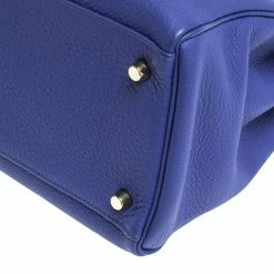 Hermes Blue Encre Evercolor Leather Gold Hardware Kelly Retourne 35 Bag For Women -Deals Hermes Store luxury women hermes used handbags p303094 007