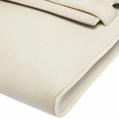 Hermes White Swift Leather Palladium Hardware Kelly Cut Clutch For Women -Deals Hermes Store luxury women hermes used handbags p303383 003
