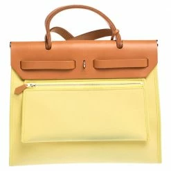 Hermes Natural/Soufre Canvas And Leather Herbag Zip 31 Bag For Women -Deals Hermes Store luxury women hermes used handbags p303393 003