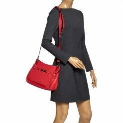 Hermes Rouge Casaque Clemence Leather Palladium Hardware Jypsiere 28 Bag For Women -Deals Hermes Store luxury women hermes used handbags p303397 011