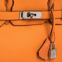 Hermes Orange Togo Leather Palladium Hardware Birkin 30 Bag For Women -Deals Hermes Store luxury women hermes used handbags p303402 004