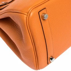 Hermes Orange Togo Leather Palladium Hardware Birkin 30 Bag For Women -Deals Hermes Store luxury women hermes used handbags p303402 014