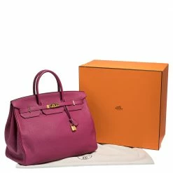 Hermes Raspberry Togo Leather Gold Hardware Birkin 40 Bag For Women -Deals Hermes Store luxury women hermes used handbags p303653 004