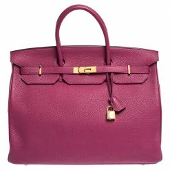 Hermes Raspberry Togo Leather Gold Hardware Birkin 40 Bag For Women