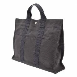 Hermes Gray Canvas Herline MM Tote Bag For Women -Deals Hermes Store luxury women hermes used handbags p306276 001