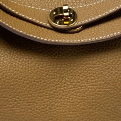 Hermes Natural Sable Clemence Leather Gold Hardware Lindy 34 Bag For Women -Deals Hermes Store luxury women hermes used handbags p307041 011