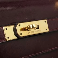 Hermes Dark Red 1981 Vintage Kelly Bag For Women -Deals Hermes Store luxury women hermes used handbags p30746 012