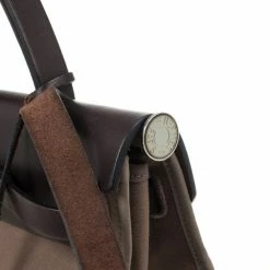 Hermes Brown Toile Herbag For Women -Deals Hermes Store luxury women hermes used handbags p30821 013