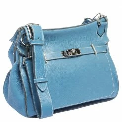 Hermes Blue Jean Togo Leather Palladium Hardware Jypsiere 34 Bag For Women -Deals Hermes Store luxury women hermes used handbags p312870 003