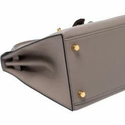 Hermes Gris Asphalte Epsom Leather Gold Hardware Kelly Sellier 28 Bag For Women -Deals Hermes Store luxury women hermes used handbags p313391 005