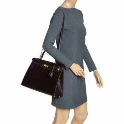 Hermes Cacao Box Calf Leather Gold Hardware Kelly Sellier 35 Bag For Women -Deals Hermes Store luxury women hermes used handbags p314664 014