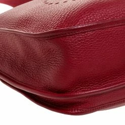Hermes Rouge Casaque Clemence Leather Evelyne III GM Bag For Women -Deals Hermes Store luxury women hermes used handbags p315842 001