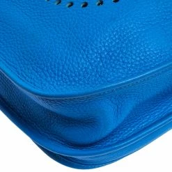 Hermes Blue Clemence Leather Evelyne III GM Bag For Women -Deals Hermes Store luxury women hermes used handbags p316173 003
