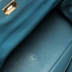 Hermes Hermès Blue Jean Clemence Leather Gold Hardware Shoulder Kelly 42 Bag For Women -Deals Hermes Store luxury women hermes used handbags p316205 011