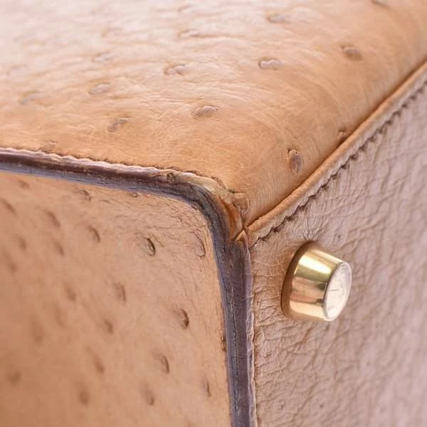 Hermes Chestnut Ostrich Leather Gold Hardware Kelly Sellier 28 Bag For Women 21 Hermes Chestnut Ostrich Leather Gold Hardware Kelly Sellier 28 Bag For Women - Image 19