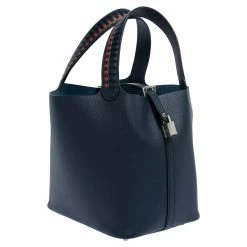 Hermes Blue Nuit Epsom Leather Picotin Lock Tressage MM Bag For Women -Deals Hermes Store luxury women hermes used handbags p318619 003