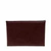 Hermes Burgundy Epsom Leather Calvi Verso Card Holder For Women