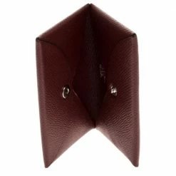 Hermes Burgundy Epsom Leather Calvi Verso Card Holder For Women -Deals Hermes Store luxury women hermes used handbags p318889 009