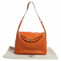 Hermes Orange Clemence Leather Palladium Hardware Lindy 34 Bag For Women -Deals Hermes Store luxury women hermes used handbags p320432 006