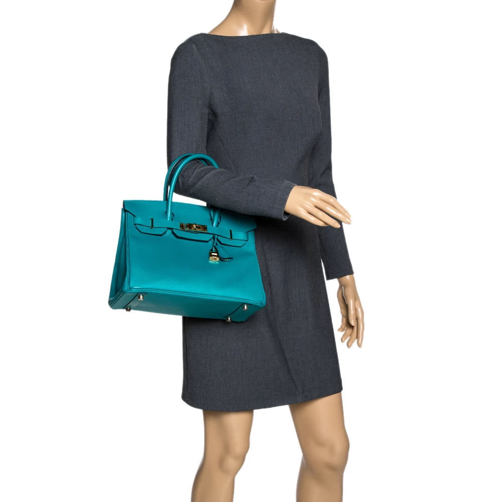 Hermes Vert Veronese Epsom Leather Gold Hardware Birkin 30 Bag For Women 4 Hermes Vert Veronese Epsom Leather Gold Hardware Birkin 30 Bag For Women - Image 2