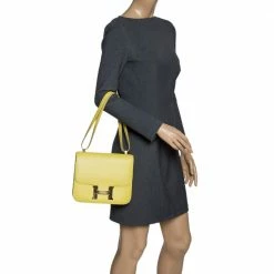Hermes Lime Evercolor Leather Constance 24 Bag For Women -Deals Hermes Store luxury women hermes used handbags p320635 001