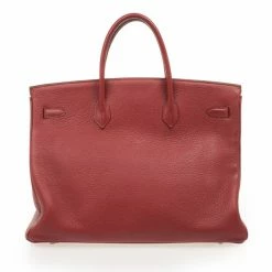 Hermes Rouge Garance Birkin Clemence 40 CM For Women -Deals Hermes Store luxury women hermes used handbags p32109 003
