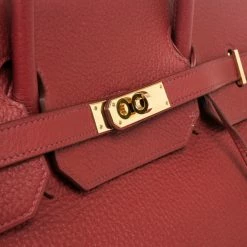 Hermes Rouge Garance Birkin Clemence 40 CM For Women -Deals Hermes Store luxury women hermes used handbags p32109 009