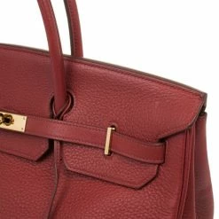 Hermes Rouge Garance Birkin Clemence 40 CM For Women -Deals Hermes Store luxury women hermes used handbags p32109 012