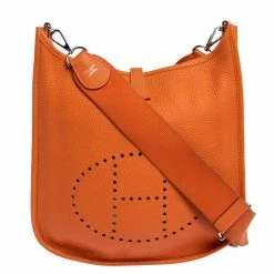 Hermes Feu Clemence Leather Evelyne III PM Bag For Women