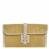 Hermes Mimosa Suede And Swift Leather Elan 29 Jige Clutch For Women