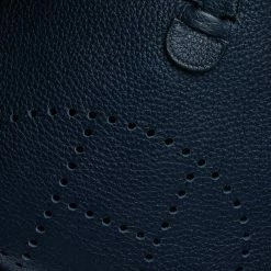 Hermes Blue Nuit Clemence Leather Evelyne II PM Bag For Women -Deals Hermes Store luxury women hermes used handbags p322579 006