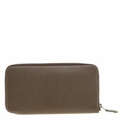 Hermes Etoupe Epsom Leather Azap Classic Wallet For Women