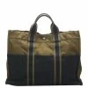 Hermes Black/Brown Canvas Fourre Tout MM Bag For Women -Deals Hermes Store luxury women hermes used handbags p323968 005