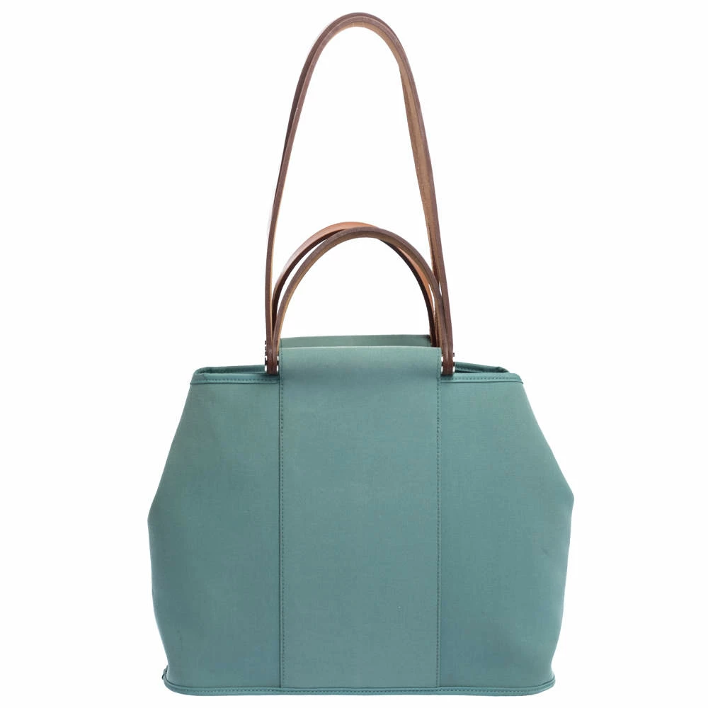 Hermes Light Green Canvas Cabag Elan PM Bag For Women 6 Hermes Light Green Canvas Cabag Elan PM Bag For Women - Image 4