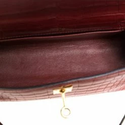 Hermes Bourgogne Matte Alligator Gold Hardware Kelly Pochette For Women -Deals Hermes Store luxury women hermes used handbags p327813 003