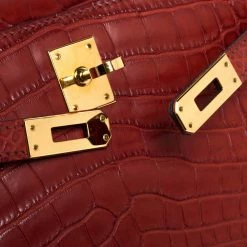 Hermes Bourgogne Matte Alligator Gold Hardware Kelly Pochette For Women -Deals Hermes Store luxury women hermes used handbags p327813 005