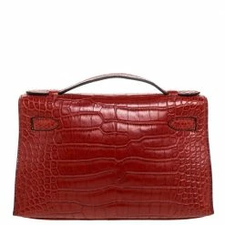 Hermes Bourgogne Matte Alligator Gold Hardware Kelly Pochette For Women -Deals Hermes Store luxury women hermes used handbags p327813 009