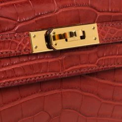 Hermes Bourgogne Matte Alligator Gold Hardware Kelly Pochette For Women -Deals Hermes Store luxury women hermes used handbags p327813 013