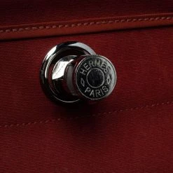 Hermes Rouge H/Cuivre Canvas And Leather Herbag Zip 39 Bag For Women -Deals Hermes Store luxury women hermes used handbags p328333 001