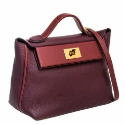 Hermes Bordeaux/Rouge H Togo And Sombrero Gold Hardware 24/24 29 Bag For Women -Deals Hermes Store luxury women hermes used handbags p329371 002