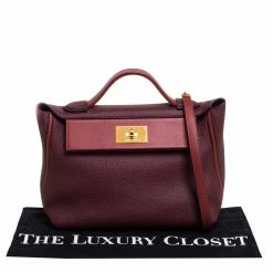Hermes Bordeaux/Rouge H Togo And Sombrero Gold Hardware 24/24 29 Bag For Women -Deals Hermes Store luxury women hermes used handbags p329371 003