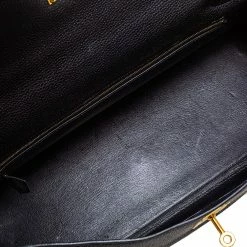 Hermes Hermès Black Clemence Leather Gold Hardware Shoulder Kelly 42 Bag For Women -Deals Hermes Store luxury women hermes used handbags p329378 011