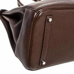 Hermes Hermès Cacao Togo Leather Palladium Hardware Birkin 35 Bag For Women -Deals Hermes Store luxury women hermes used handbags p329386 008