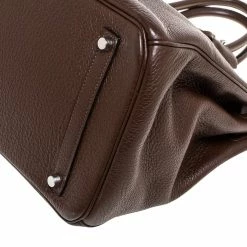 Hermes Hermès Cacao Togo Leather Palladium Hardware Birkin 35 Bag For Women -Deals Hermes Store luxury women hermes used handbags p329386 009