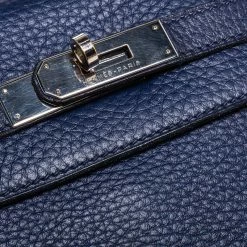 Hermes Blue Encre Clemence Leather Palladium Hardware Kelly Retourne 35 Bag For Women -Deals Hermes Store luxury women hermes used handbags p329391 003